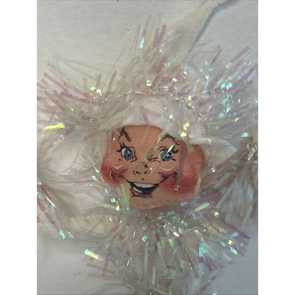 Vtg Annalee Christmas Tinsel Elf '93 signed 8” Poseable Mischievous Shelf Sitter - Picture 2 of 5